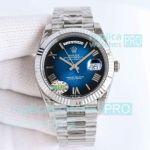 TWB Swiss Replica Rolex Day-Date II 2836 Blue Ombre Dial Stainless Steel Watch 
